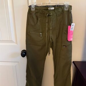 koi Lite Peace Women’s 6-pocket Stretch Scrub Pants Olive Green Size XXS Regular